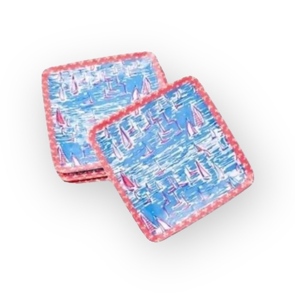 new Lilly Pulitzer ❤︎ Melamine Plates Set 4 ❤︎ Sway With Me ❤︎ Nautical Spring - Picture 1 of 15